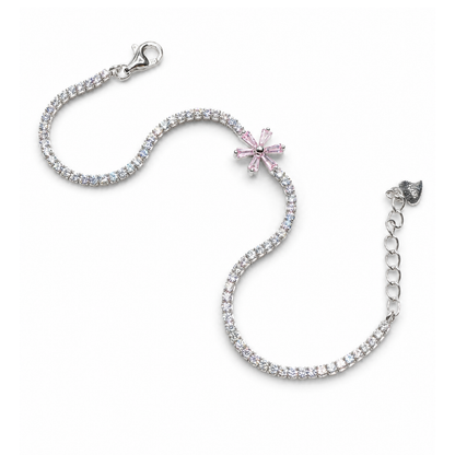 Flower charm Tennis Bracelet