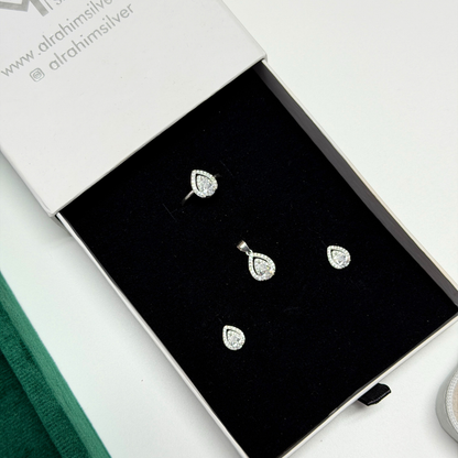 Teardrop Silver Pendant Set
