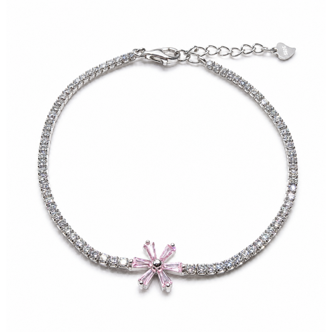 Flower charm Tennis Bracelet