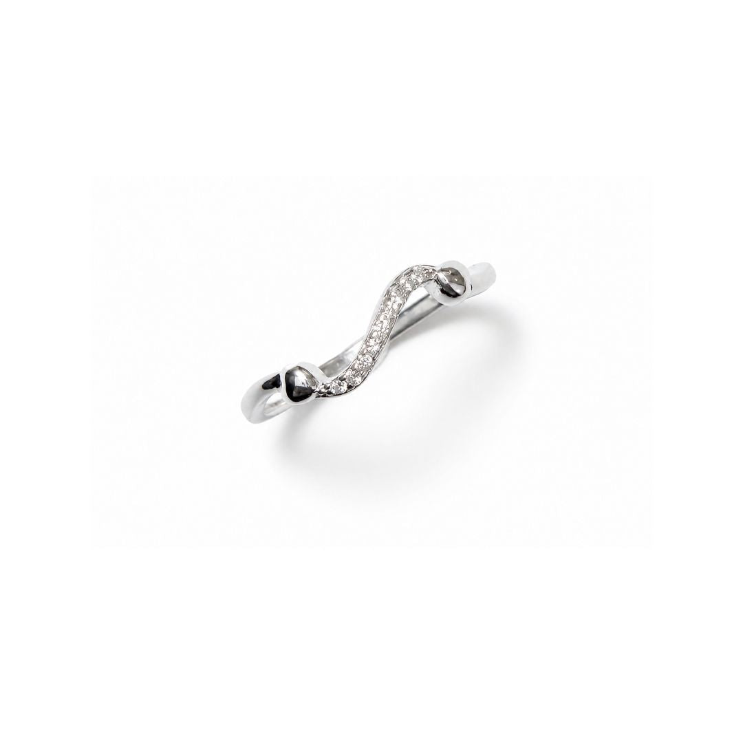 Curved Silver Stacking Ring