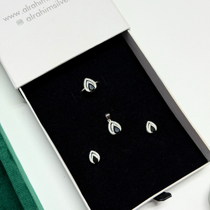Teardrop Silver Pendant Set