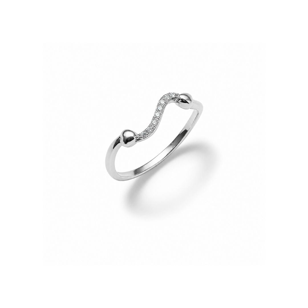 Curved Silver Stacking Ring