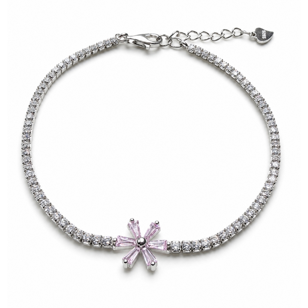 Flower charm Tennis Bracelet