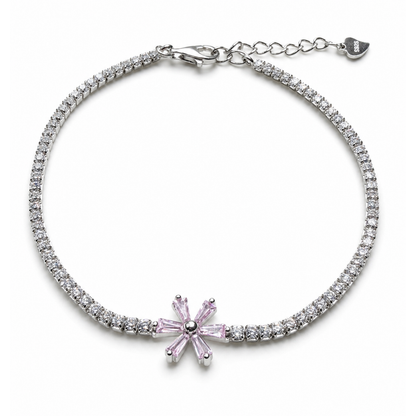 Flower charm Tennis Bracelet