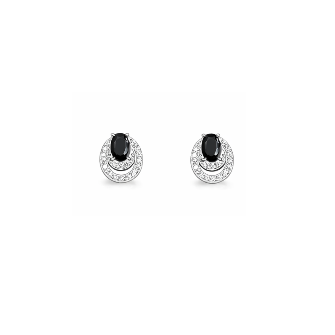 Oval Stone Silver Pendant Set