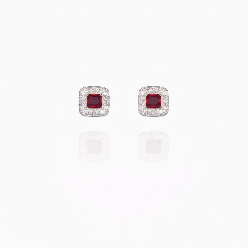 Lace Edge Silver Eartops