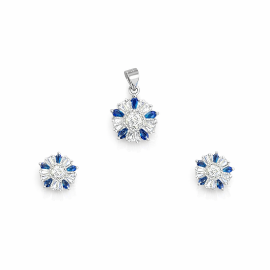 Petal Silver Pendant Set