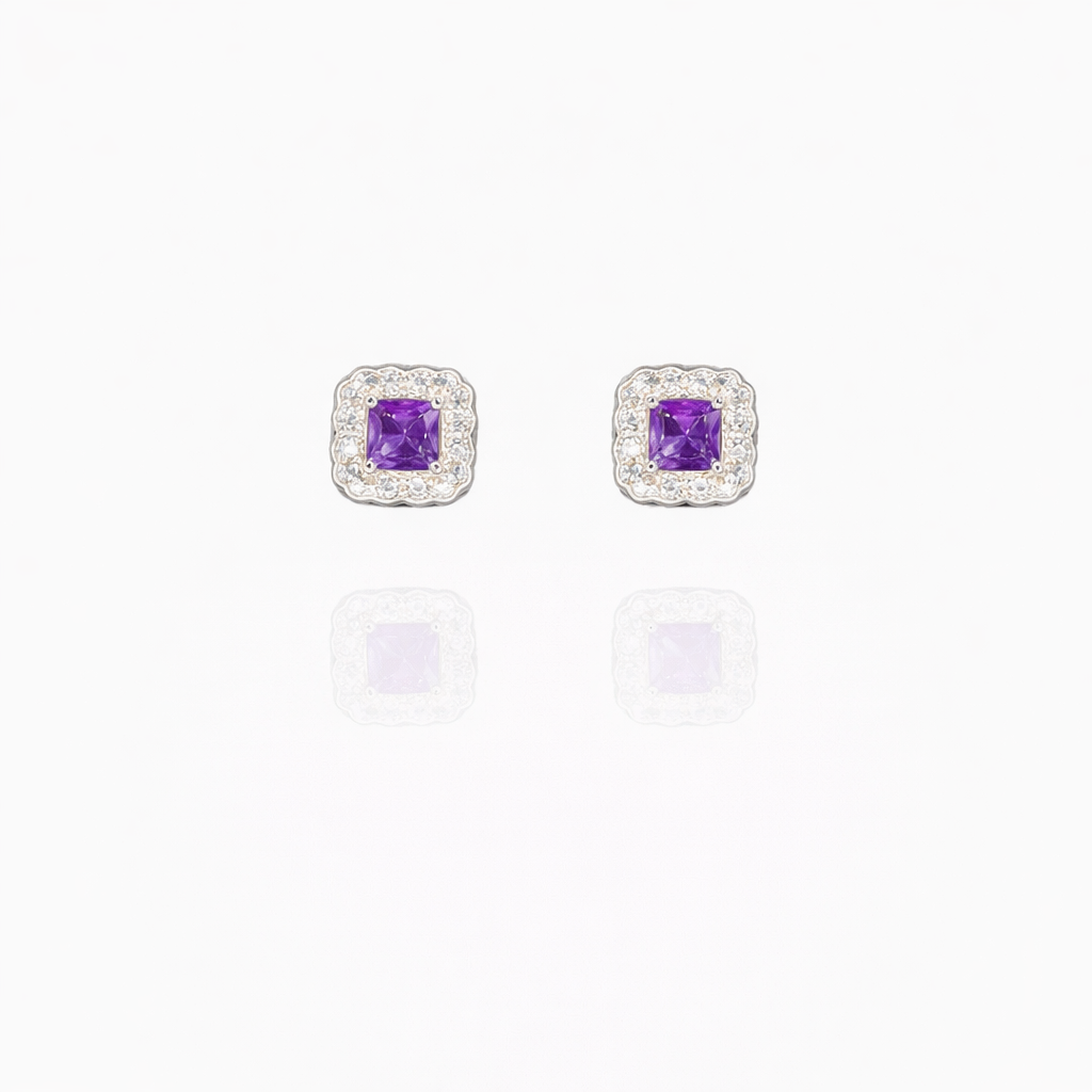 Lace Edge Silver Eartops