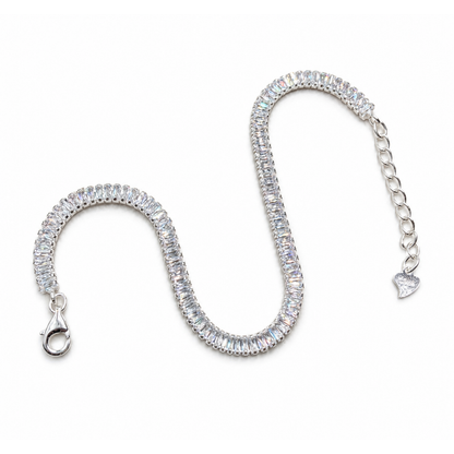 Baguette 925 Silver Tennis Bracelet
