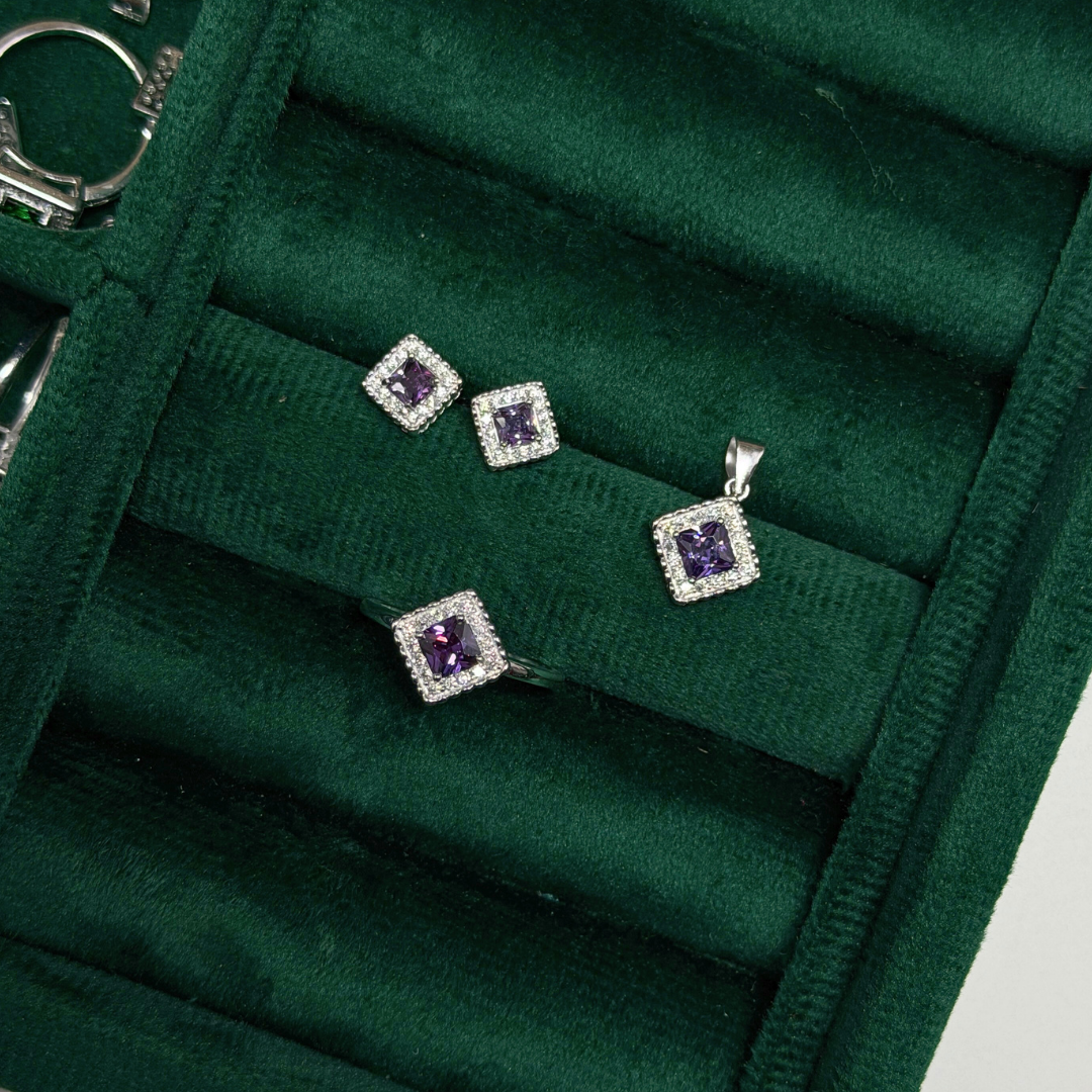 Curly Edge Silver Pendant Set