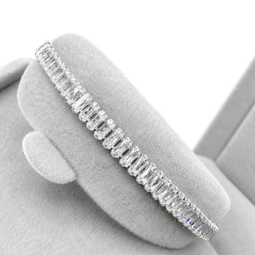 Baguette 925 Silver Tennis Bracelet