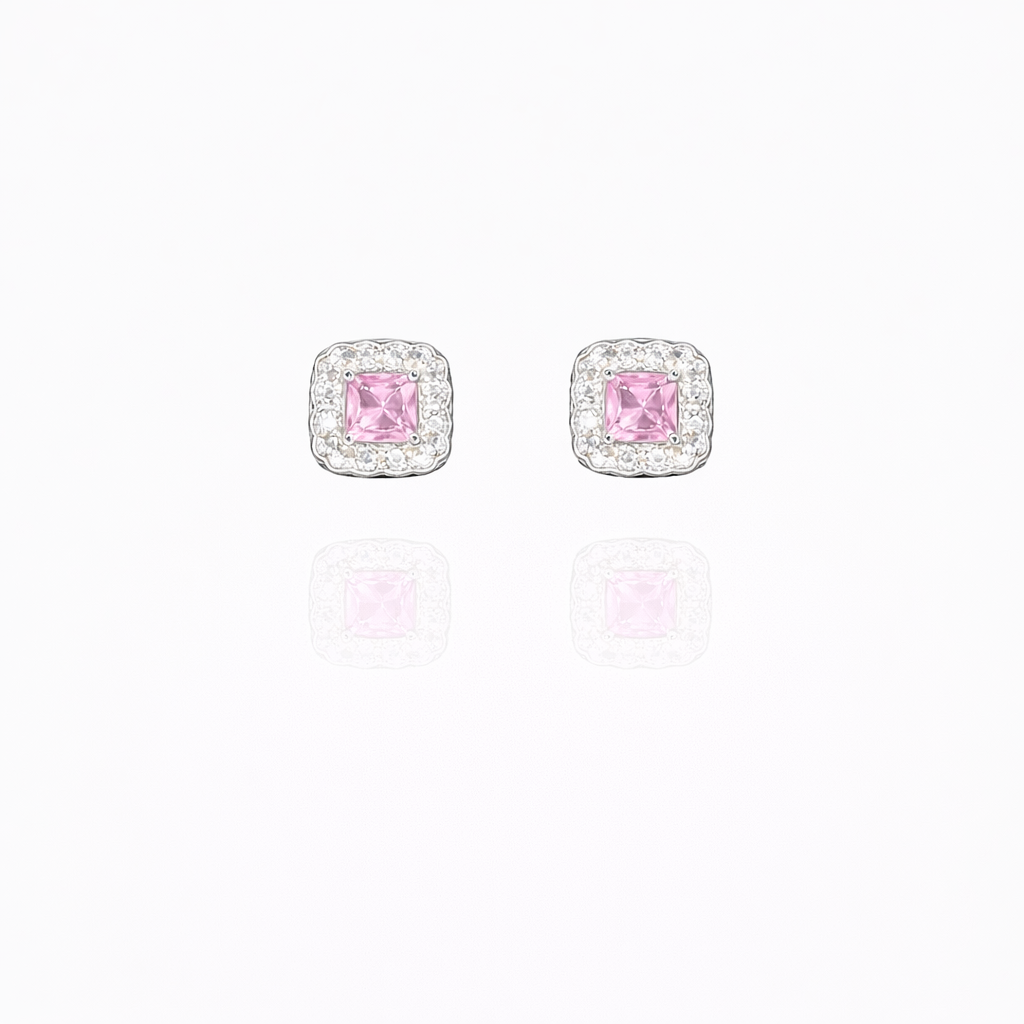 Lace Edge Silver Eartops