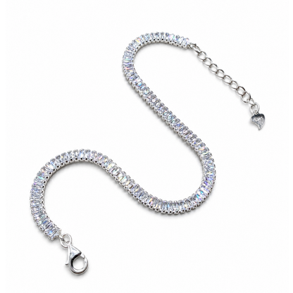 Baguette 925 Silver Tennis Bracelet