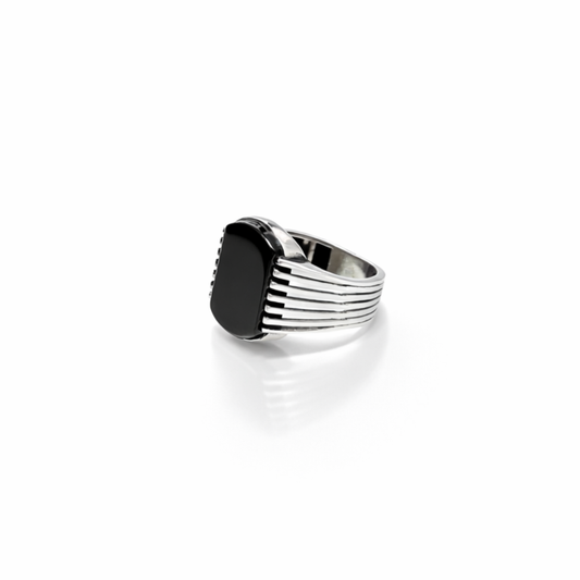 Black Stone Silver Ring