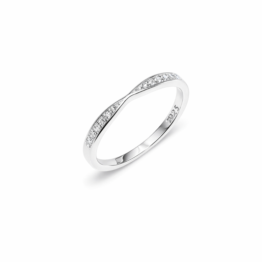 Twisted Band Silver Stacking Ring