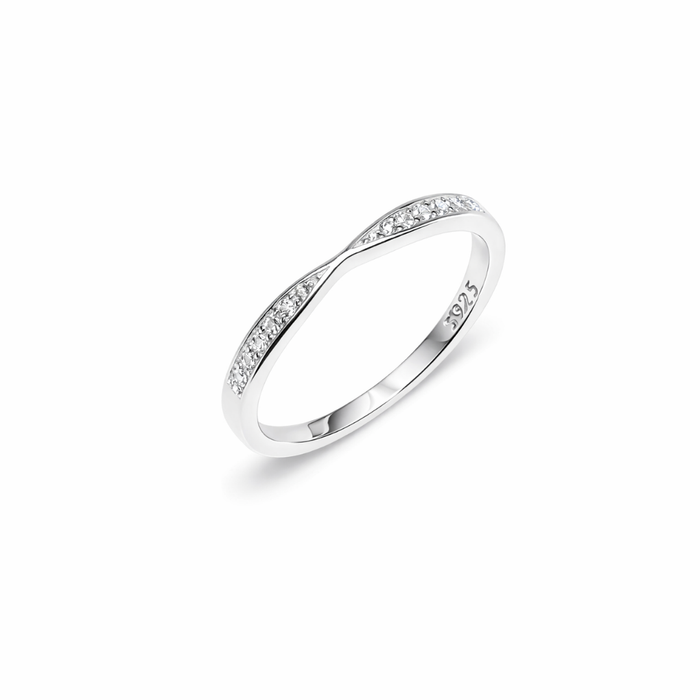 Twisted Band Silver Stacking Ring