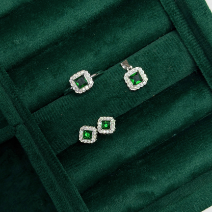 Lace Edge Silver Pendant Set