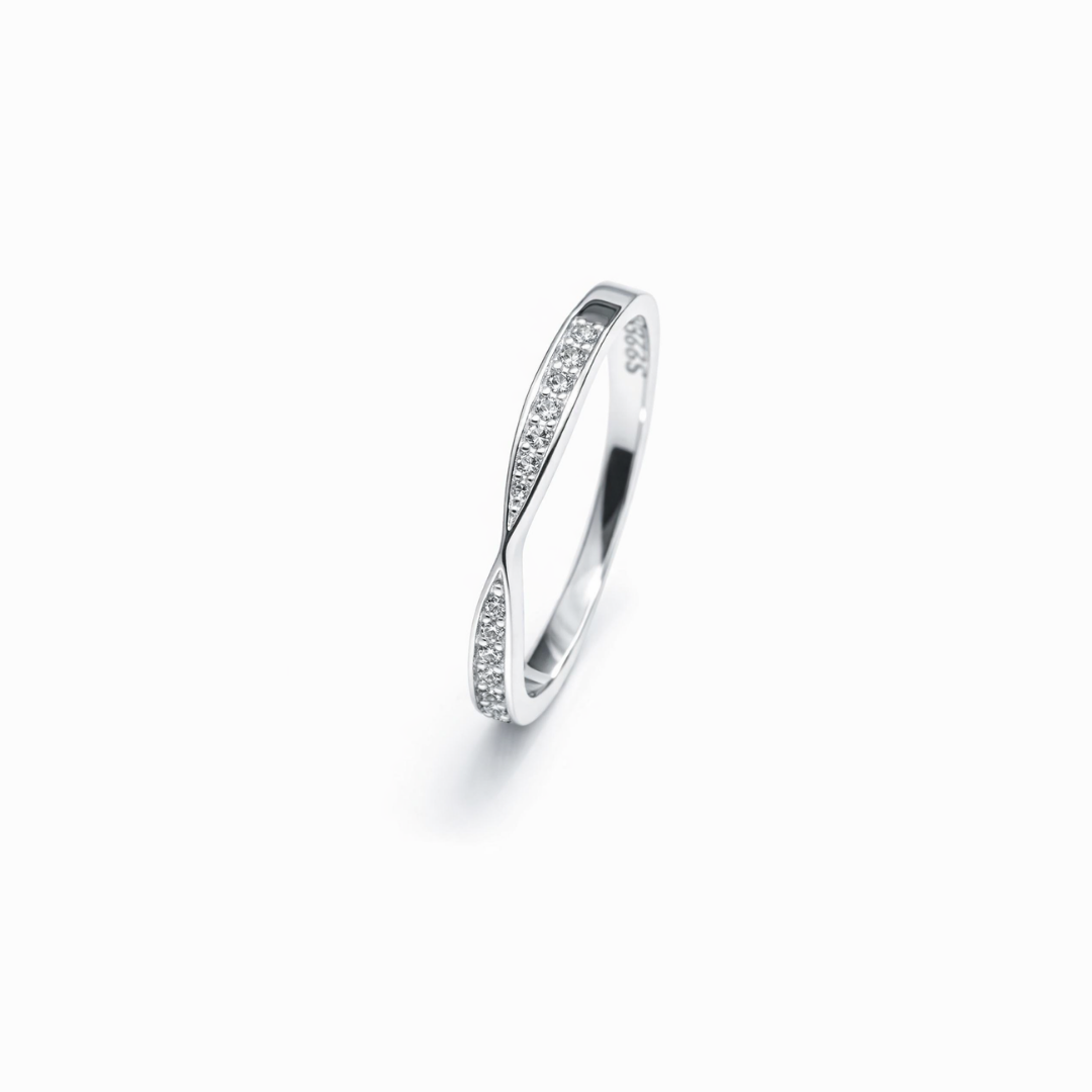 Twisted Band Silver Stacking Ring
