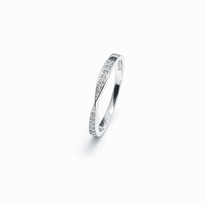 Twisted Band Silver Stacking Ring