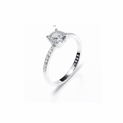 Engagement V Shine Double Silver Ring