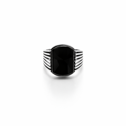 Black Stone Silver Ring