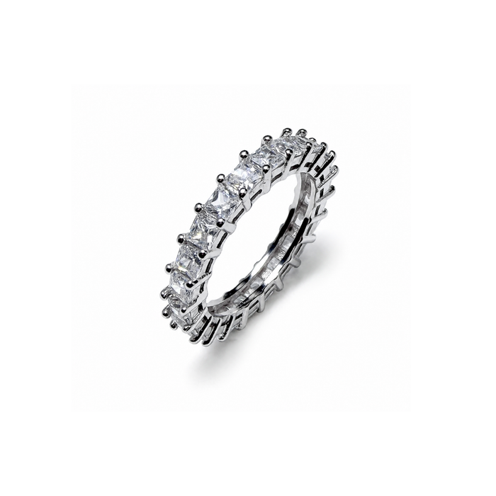 925 Silver Princess Cut 3mm Eternity Band