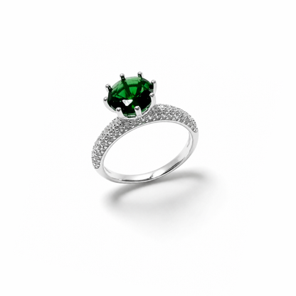 Round Simulated Silver Ring