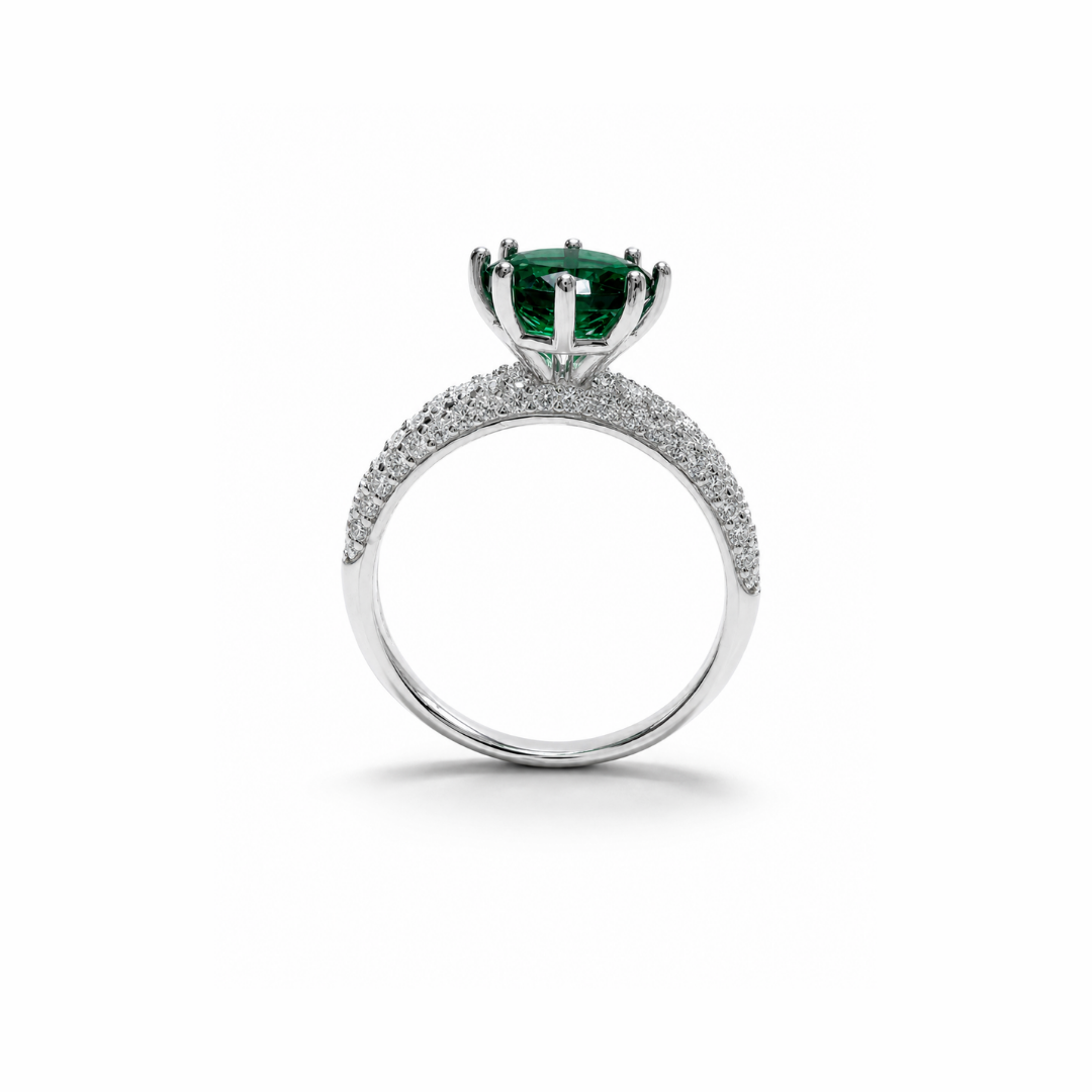 Round Simulated Silver Ring