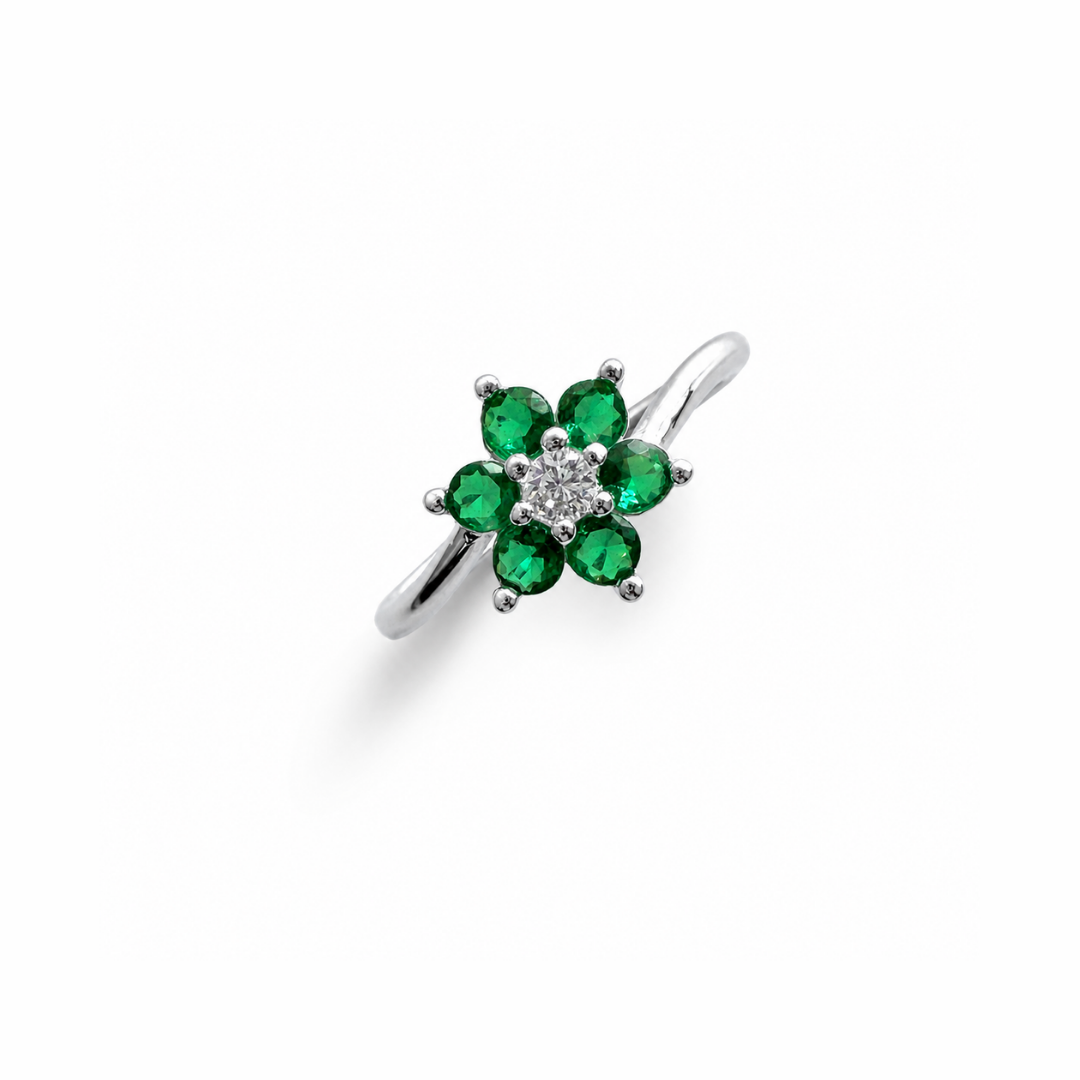 Six Petals Silver Ring