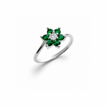 Six Petals Silver Ring