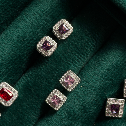 Lace Edge Silver Eartops