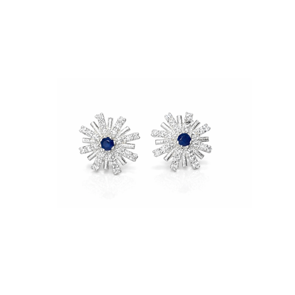 Starburst Sparkle Silver Eartops