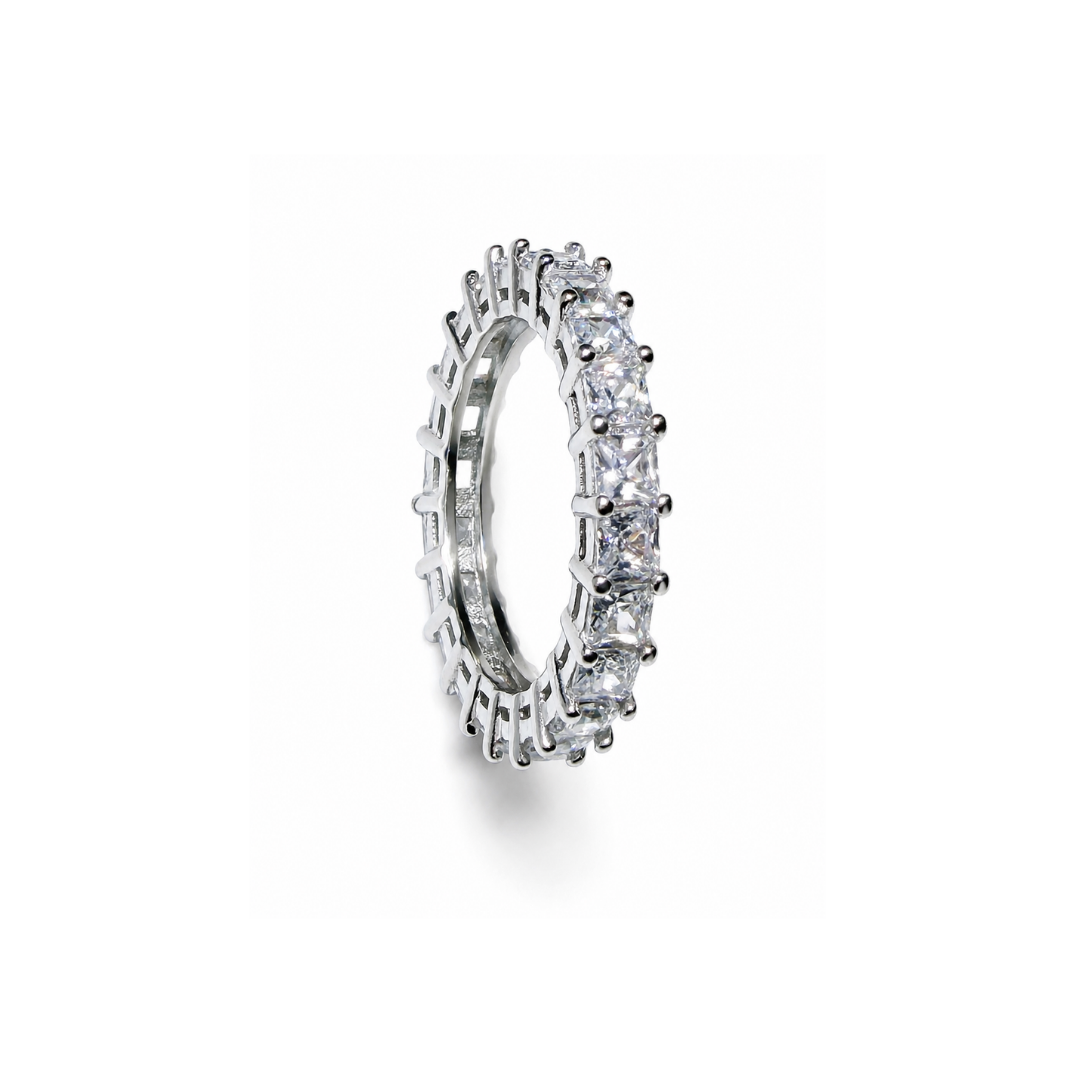 925 Silver Princess Cut 3mm Eternity Band