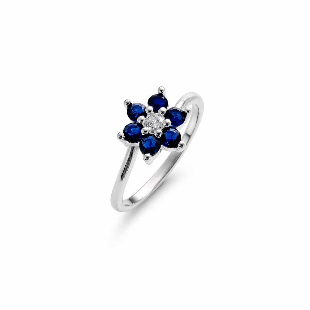 Six Petals Silver Ring