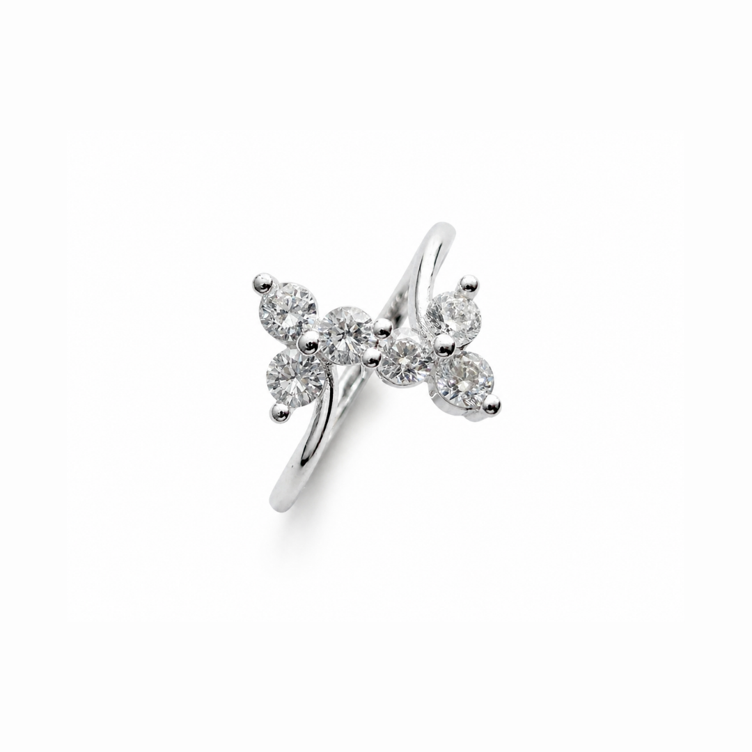 Double Leaf Silver Ring