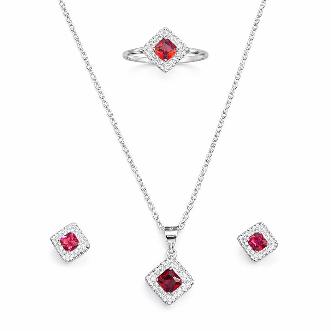 Curly Edge Silver Pendant Set