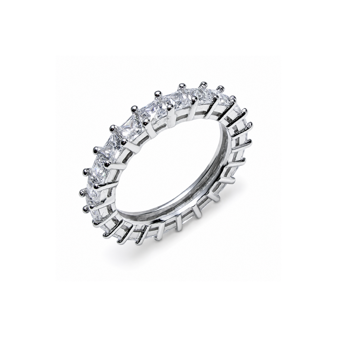 925 Silver Princess Cut 3mm Eternity Band