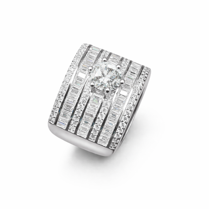 Signature Column Silver Ring