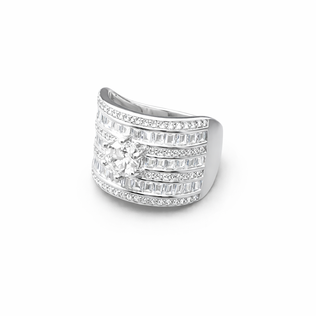 Signature Column Silver Ring