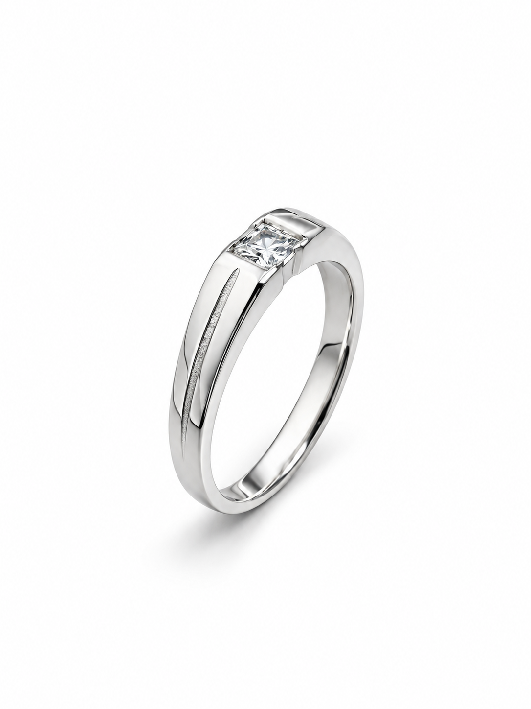 925 Silver Mens Solitaire Ring