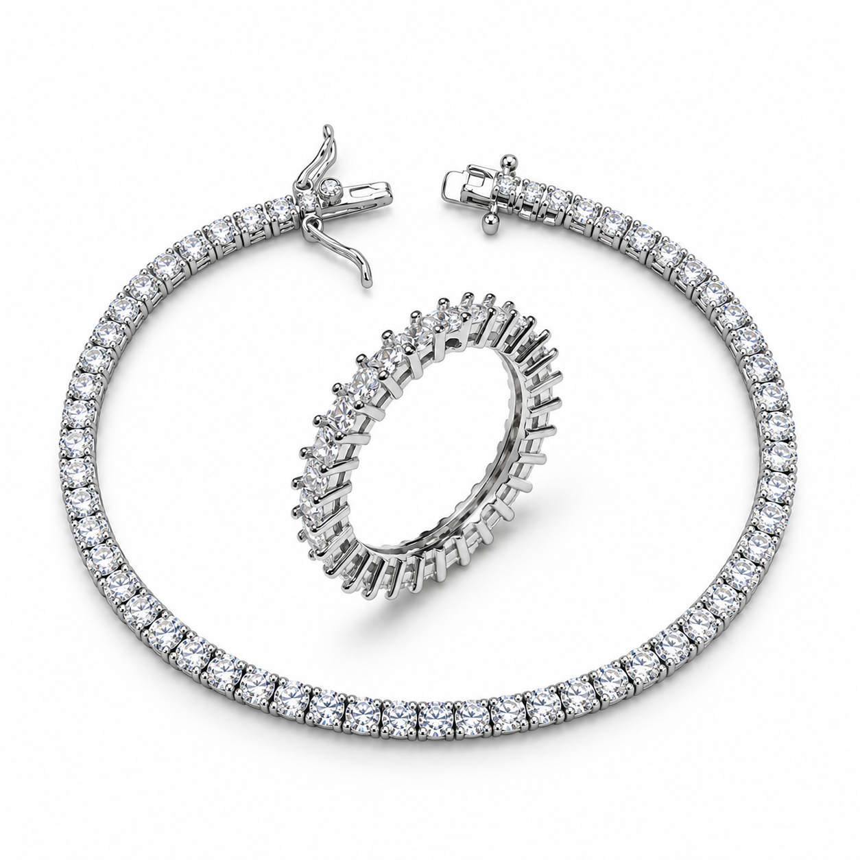 925 Silver Anniversary Bracelet & Ring Set