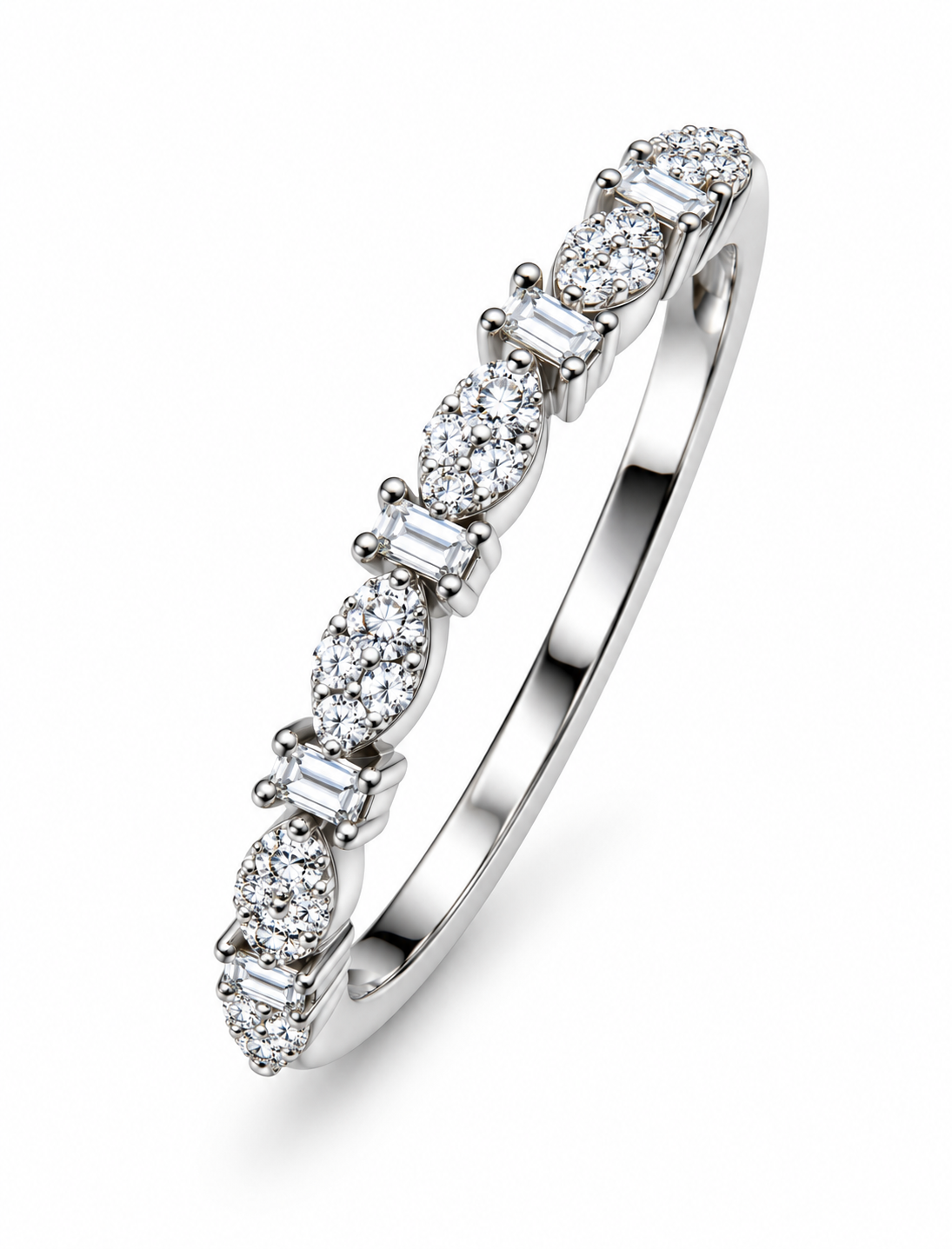 Mixed-Cut Wedding Band