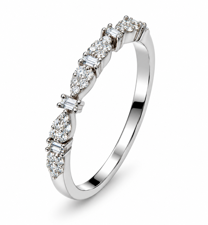 Mixed-Cut Wedding Band