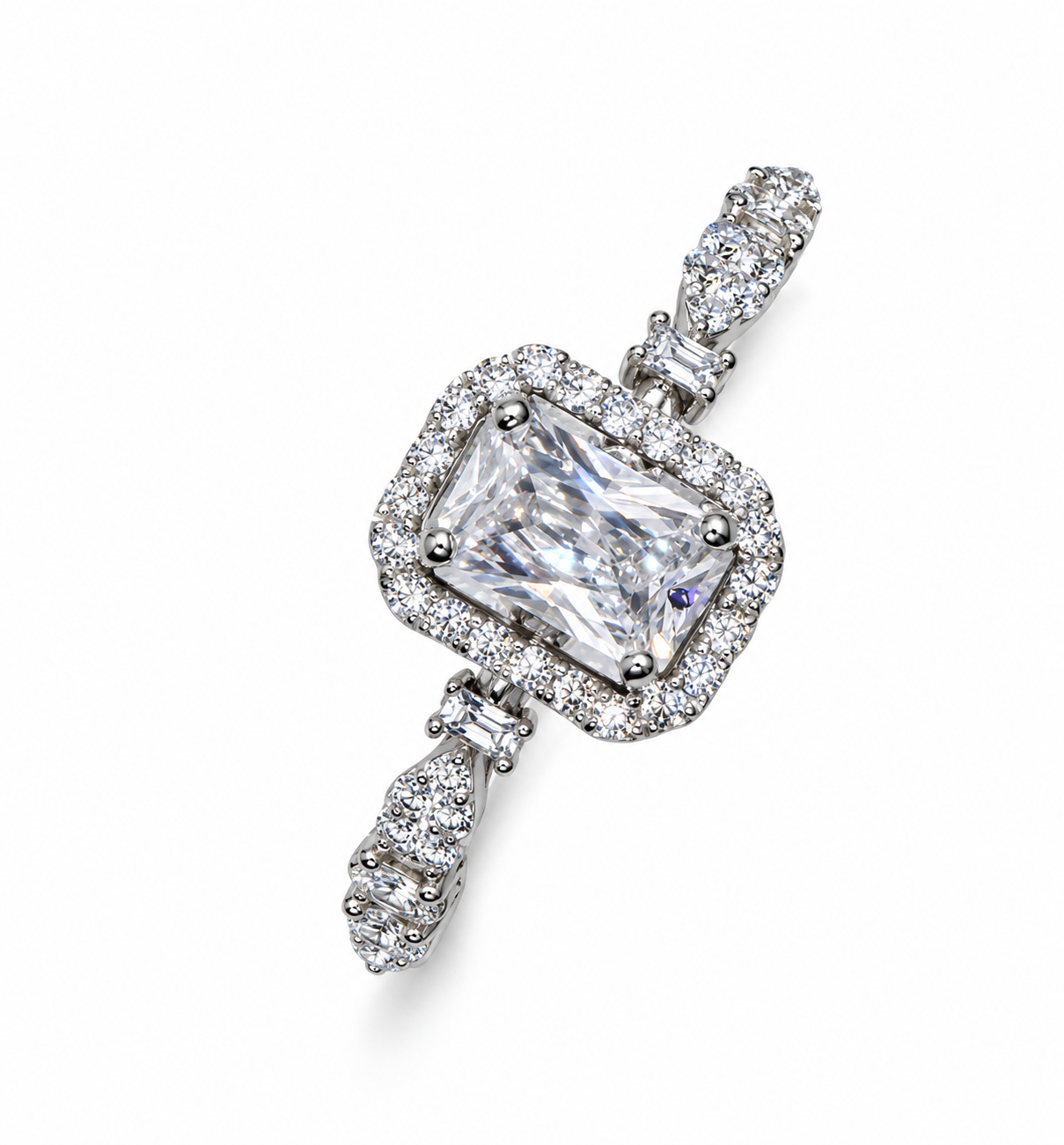 Radiant-Cut halo Engagement Ring