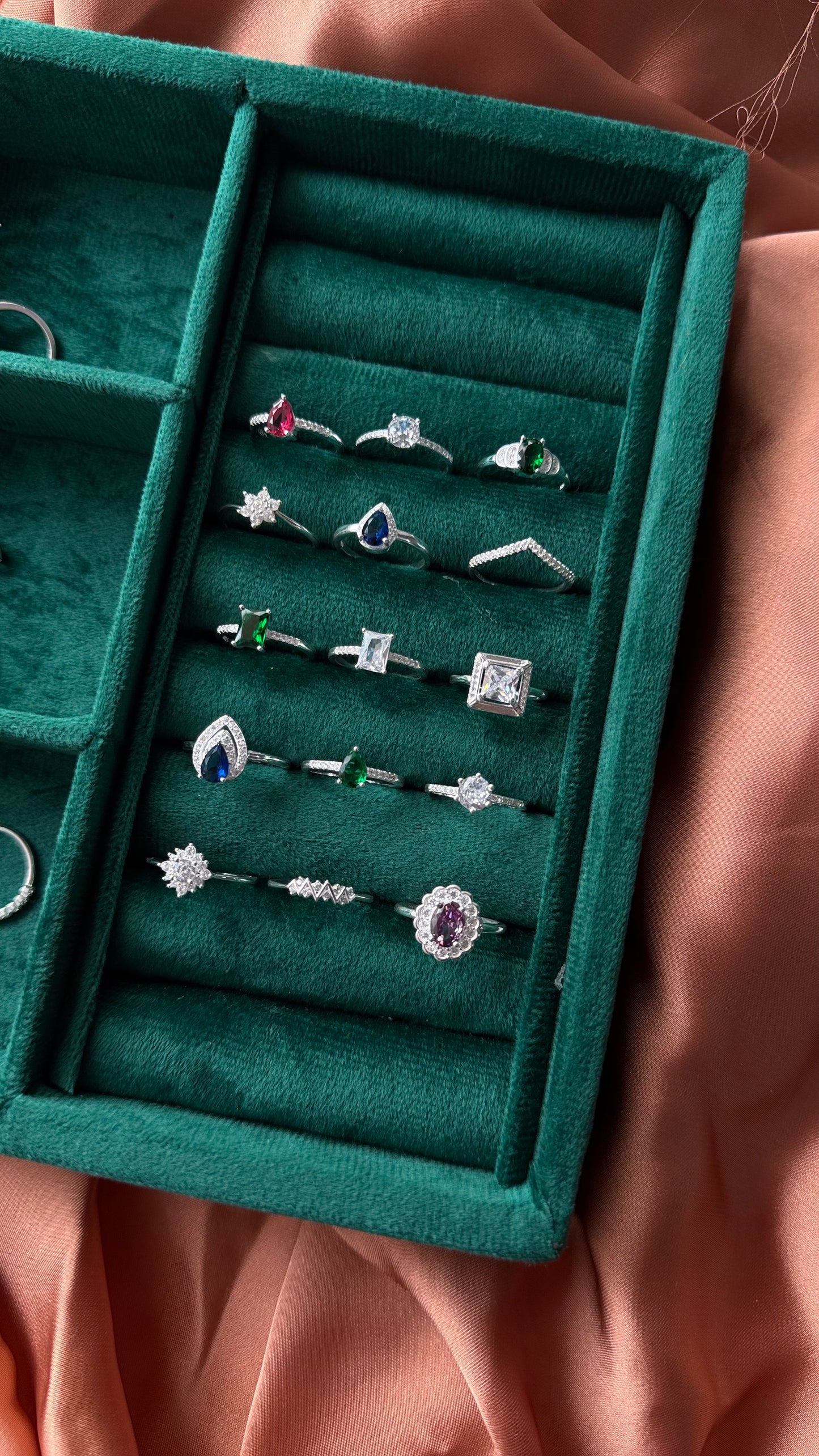 Snowflake Silver Solitaire Ring