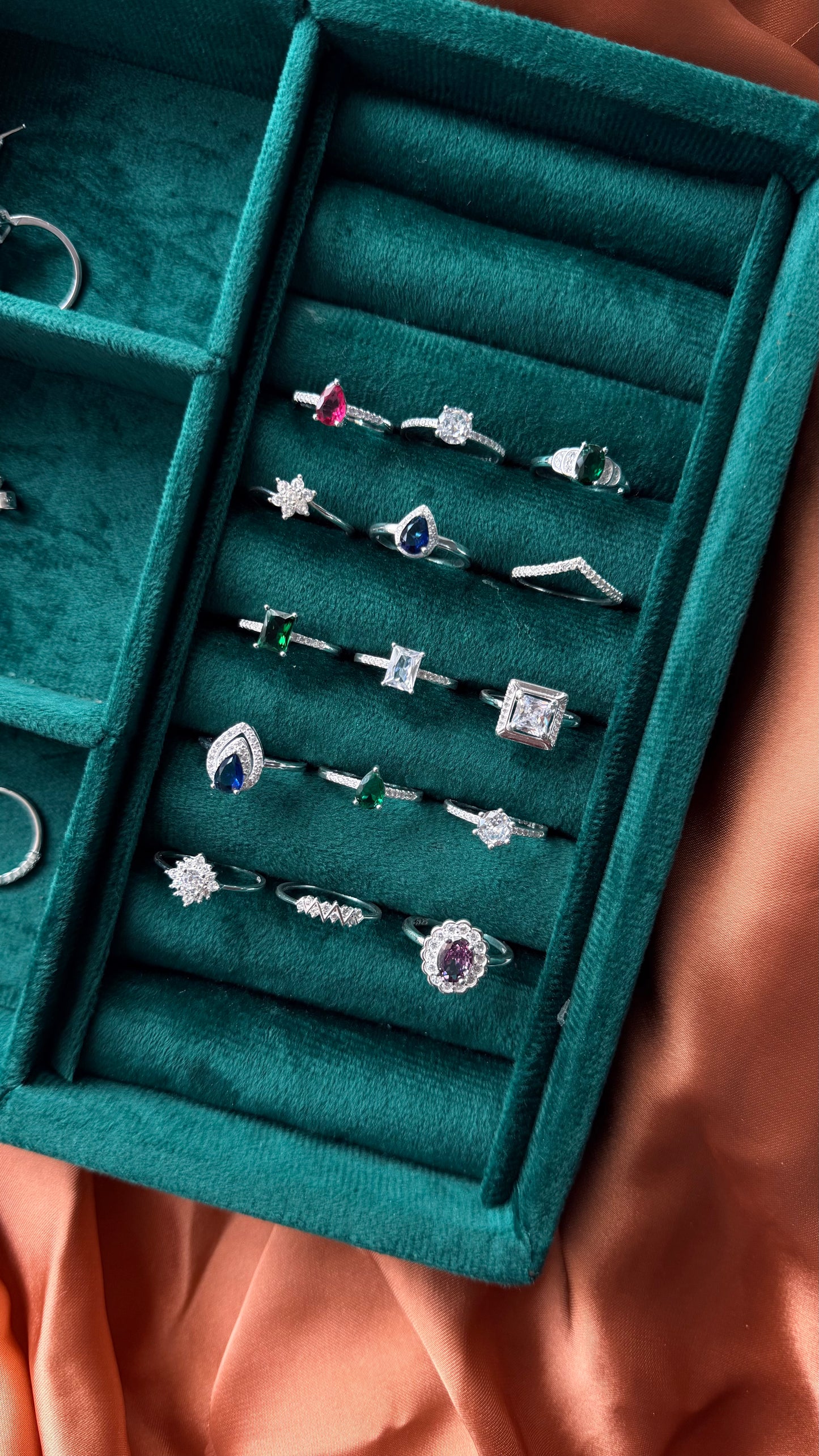 Snowflake Silver Solitaire Ring