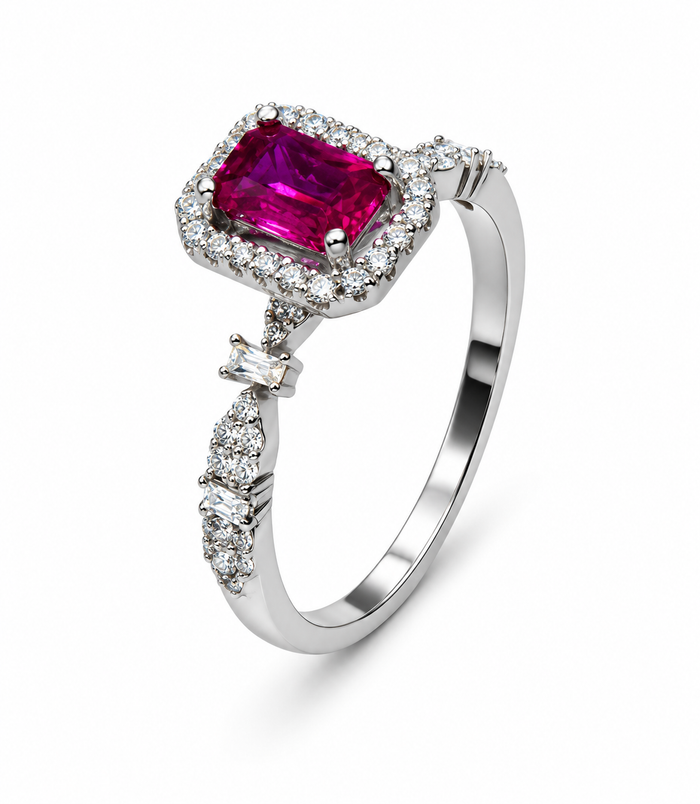 Radiant-Cut halo Engagement Ring
