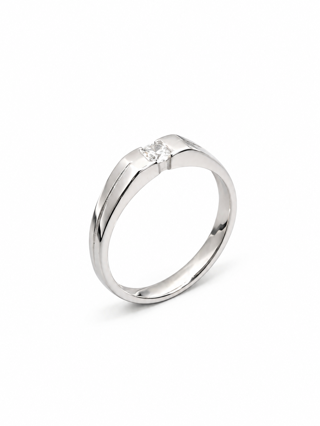 925 Silver Mens Solitaire Ring