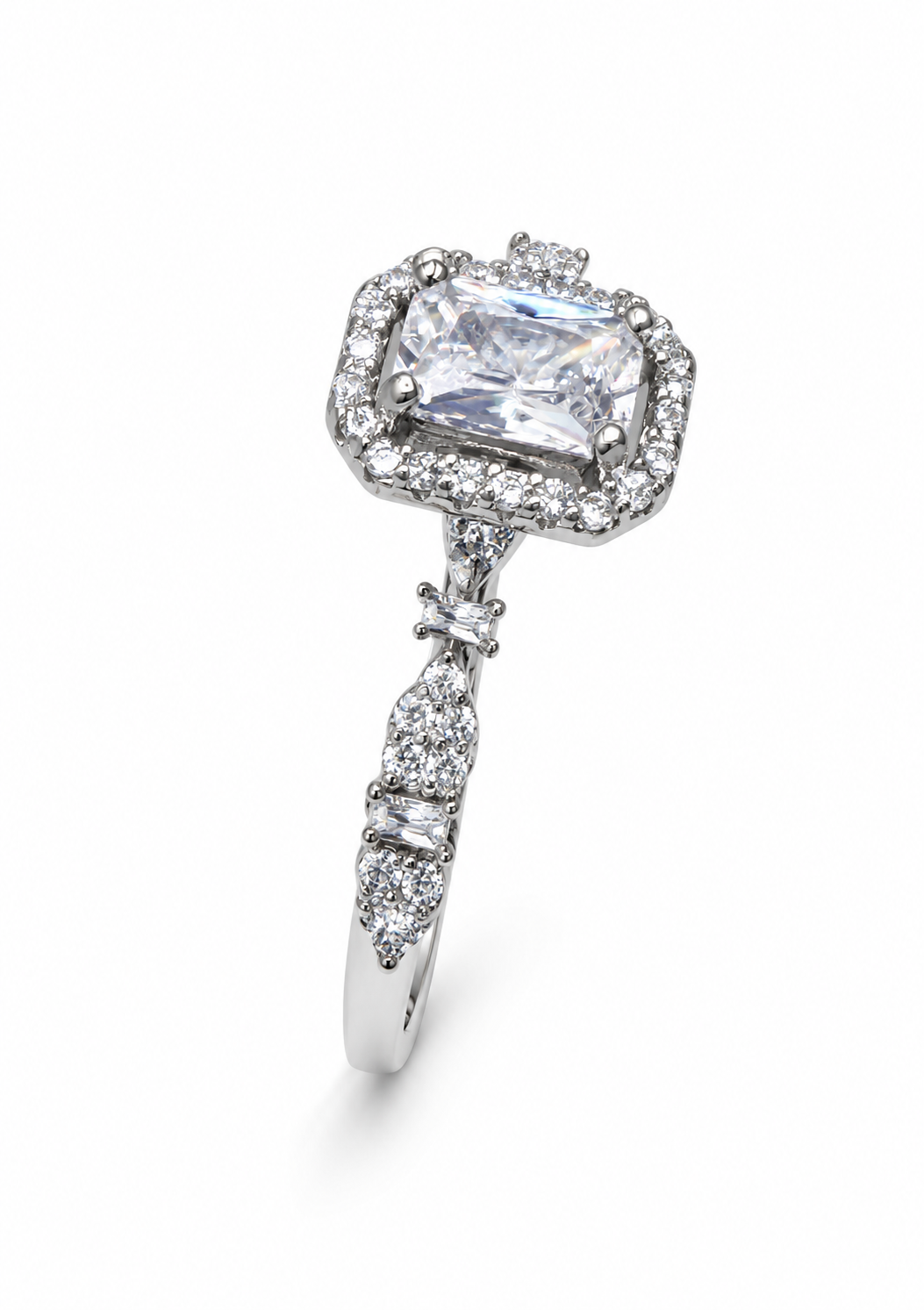 Radiant-Cut halo Engagement Ring