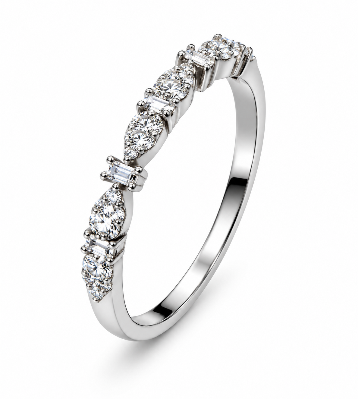 Mixed-Cut Wedding Band